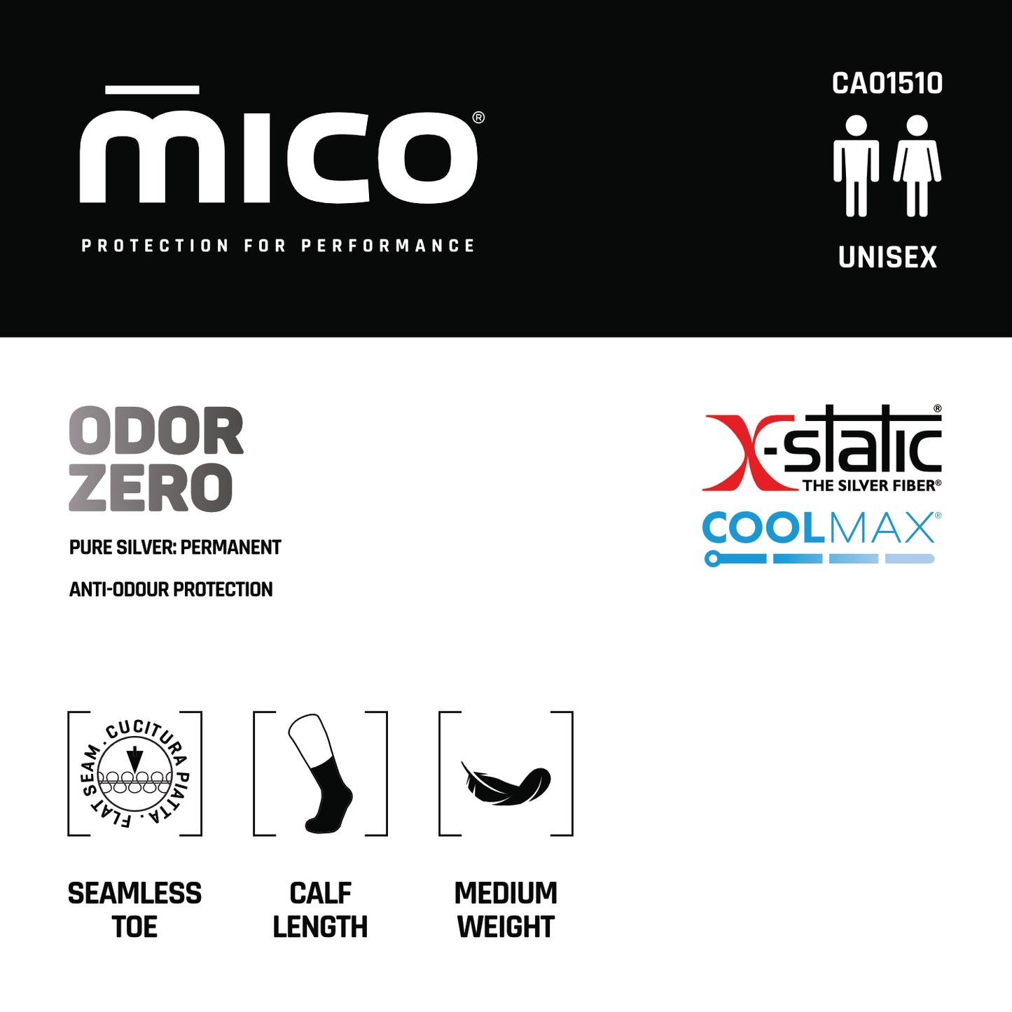 CA01510 Medium Weight ODOR ZERO X-STATIC® Active Travel Crew Socks