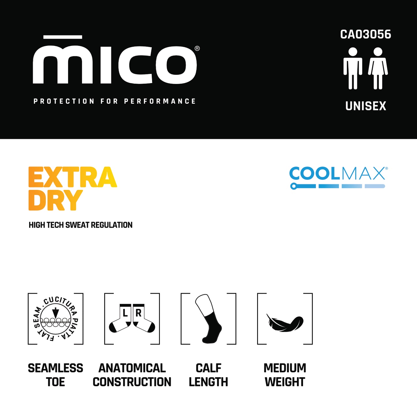 CA03056 Medium Weight EXTRA DRY Trek Crew Socks