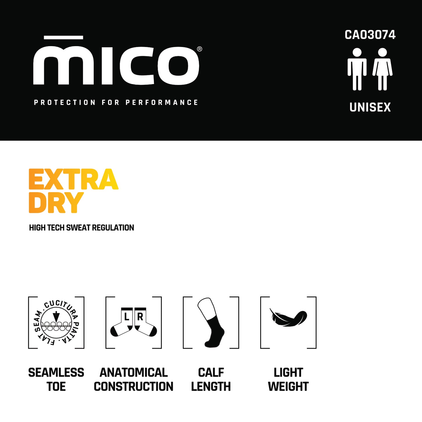 CA03074 Lightweight EXTRA DRY Light Hike Crew Socks