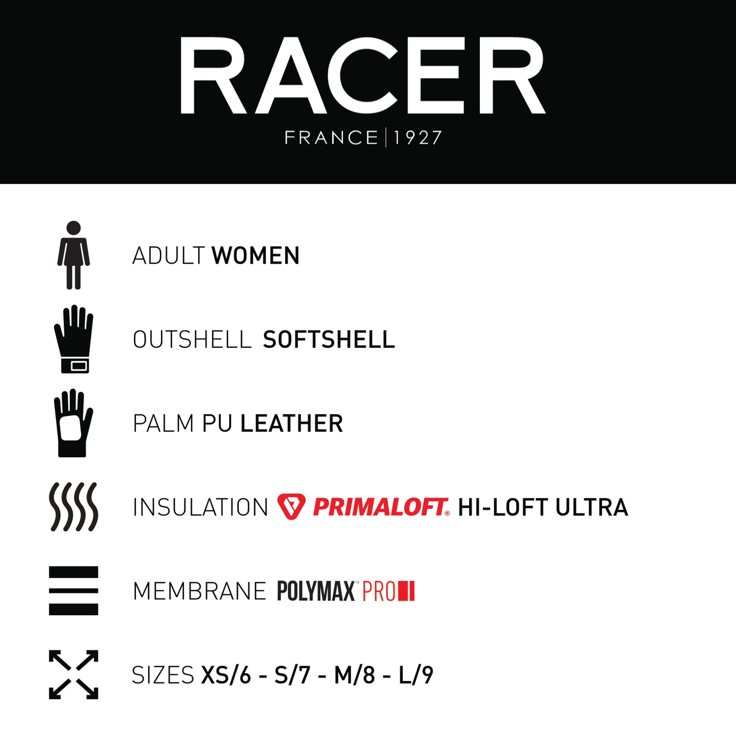 GELY 7 Women's Ski Gloves