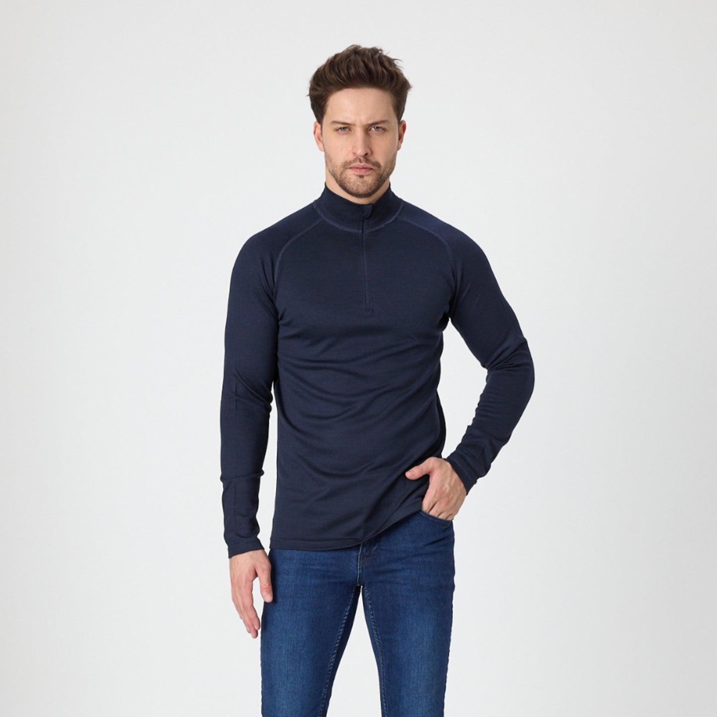 Bora Men's 100% Merino 250gsm 1/4 Zip Long Sleeve Top