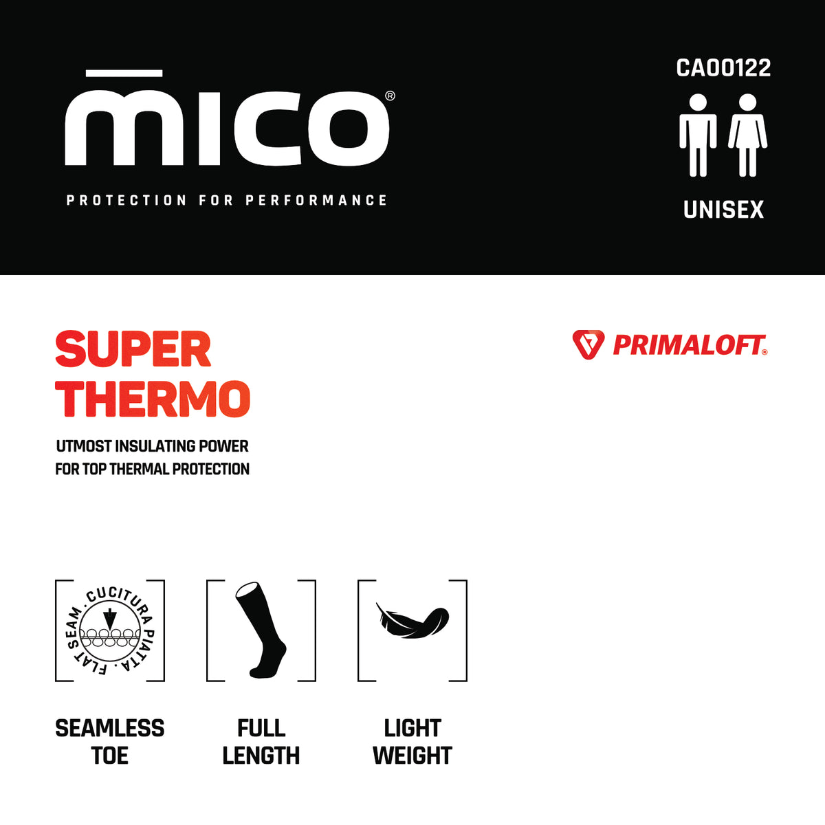 CA00122 Lightweight SUPERTHERMO Primaloft Ski Socks
