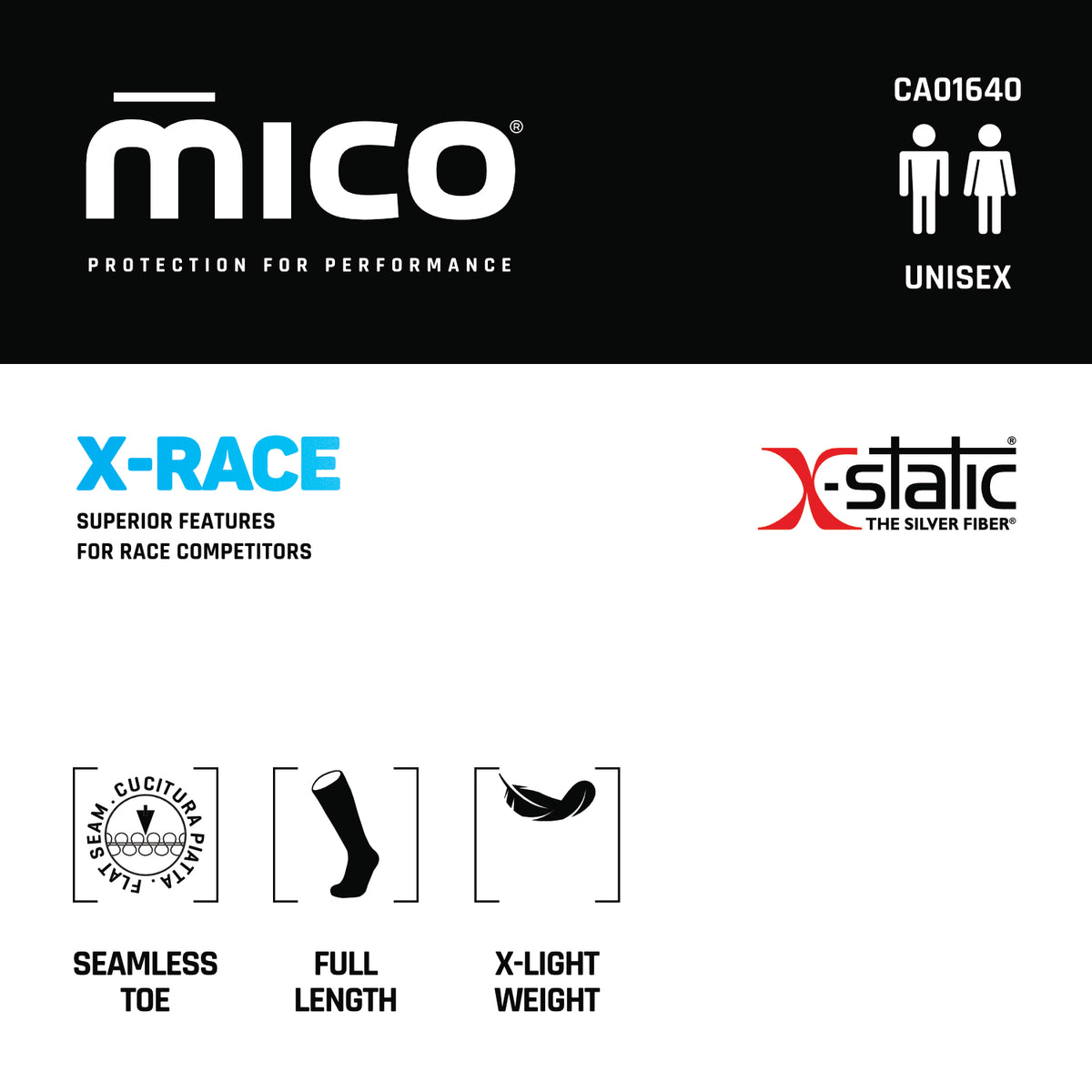 CA01640 Extra Lightweight X-RACE Ski Socks