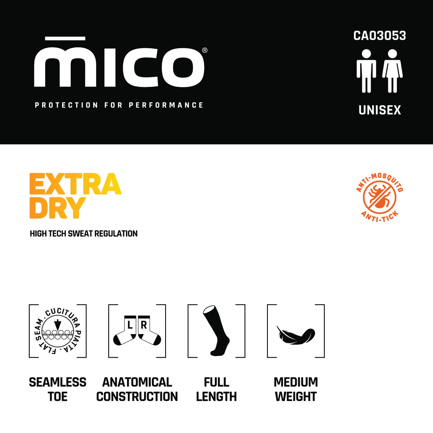 CA03053 Medium Weight EXTRA DRY REPEL MOSQUITO Trek Long Socks
