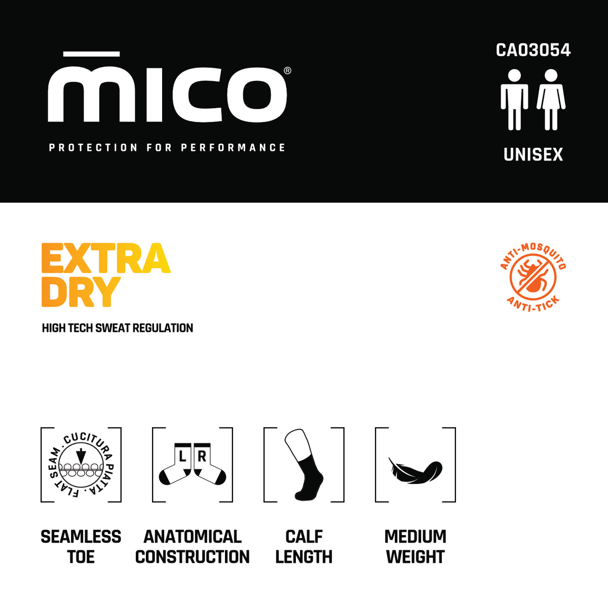 CA03054 Medium Weight EXTRA DRY Anti-Tick Trek Crew Socks