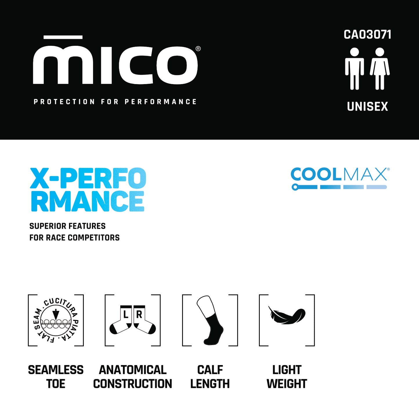 CA03071 Lightweight X-PERFORMANCE Hike Crew Socks