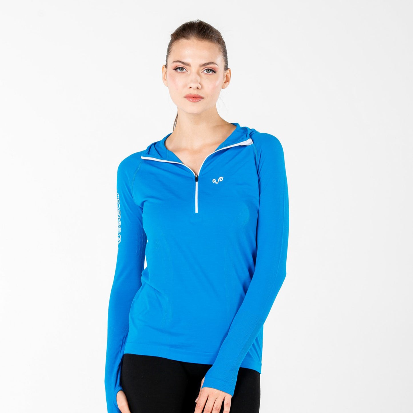 Docca Women's Seamless Merino Blend 1/3 Zip Hoodie