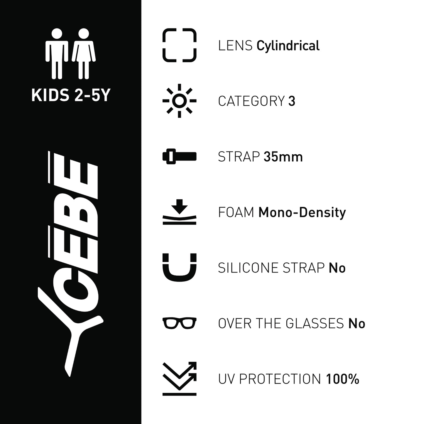 Jerry3 Kids Ski Cylindrical Ski Goggles