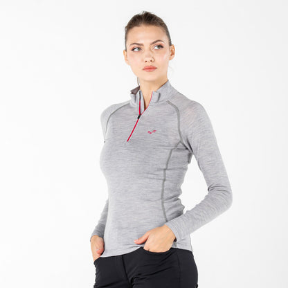 Vega Women's 100% Merino 195gsm 1/4 Zip Long Sleeve Top